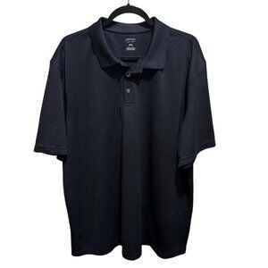 ARROW Mens Size XXL Black Ribbed 3-Button Polo‎ Shirt